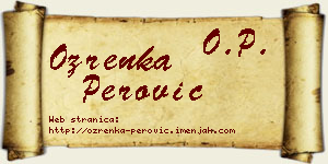 Ozrenka Perović vizit kartica